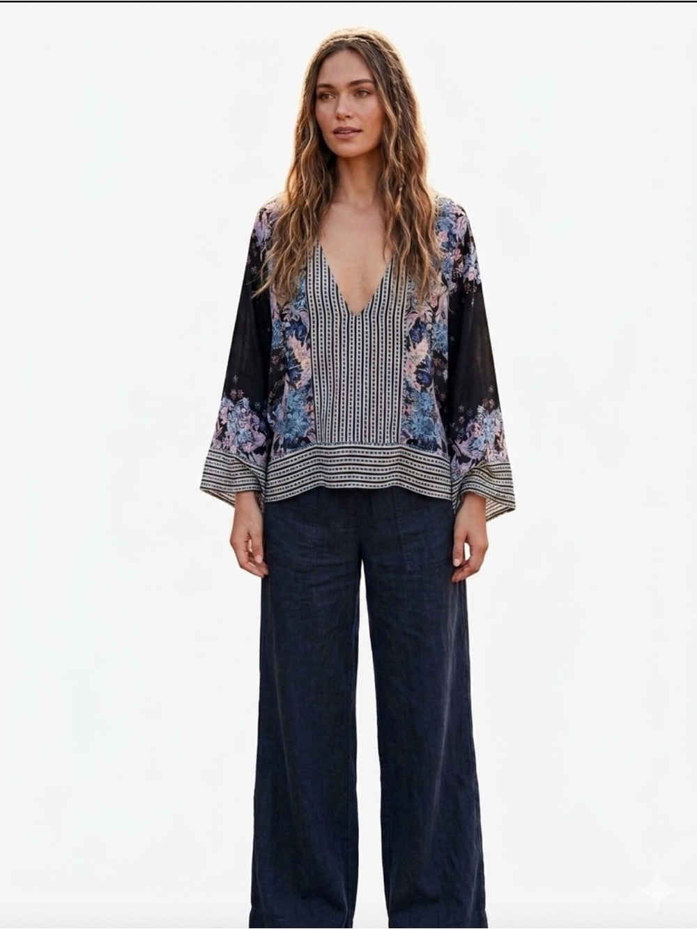 Free People SZ L Mix and Match Blouse